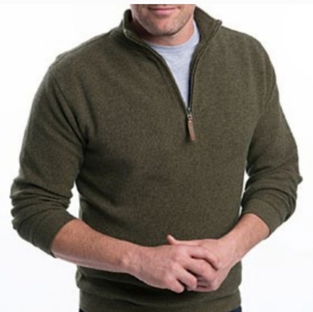 Woolrich 100% Cotton Waffle Knit Quarter Zip Pullover Sweater Men’s XXL